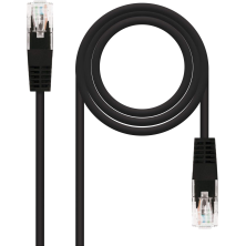 CABLE DE RED LATIGUILLO RJ45 Cat.6 UTP AWG24, NEGRO, 2.0m