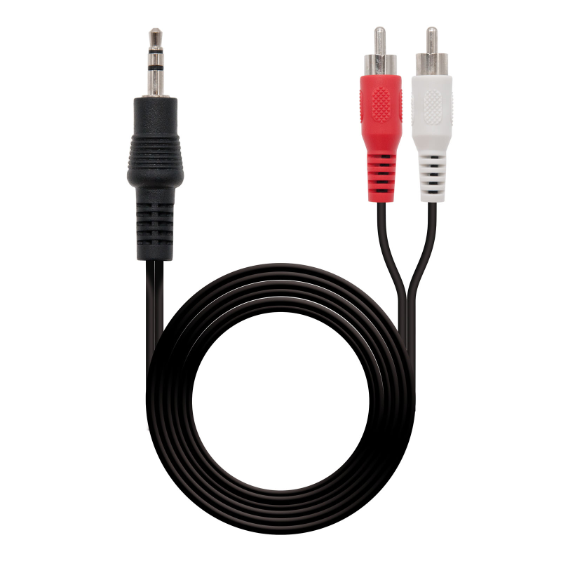 Cable audio estéreo, Jack 3.5/M-2xRCA/M, negro, 3.0m