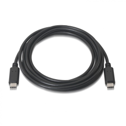 Cable USB 2.0 3A, tipo USB-C/M-USB-C/M, negro, 2.0 metro