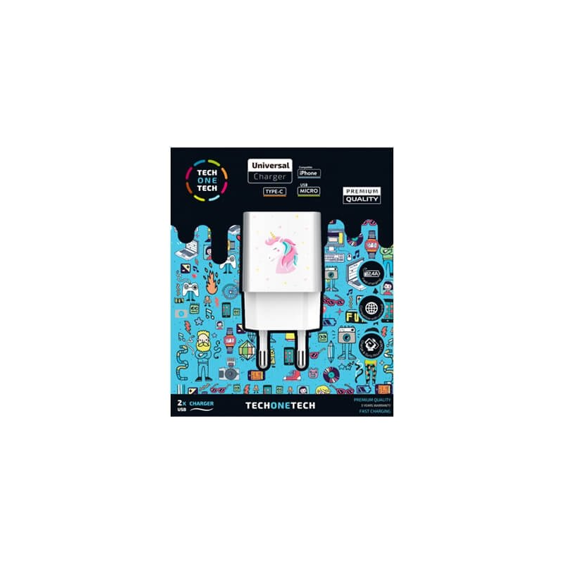 Cargador Doble Tech One Tech Unicornio Dream